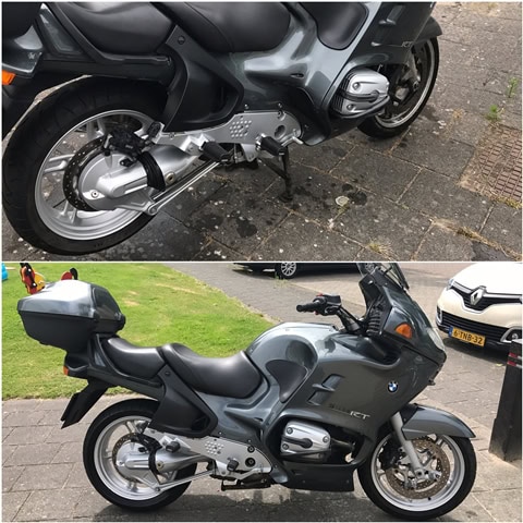 BMW motorfiets gereinigd op locatie
